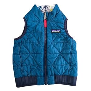 Patagonia Kids Baby Reversible Teal Quilted Puffer Vest Size 18-24 Month